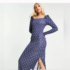 TED Baker Ditsy Spot Long Sleeve Jersey Midi Dress 2
